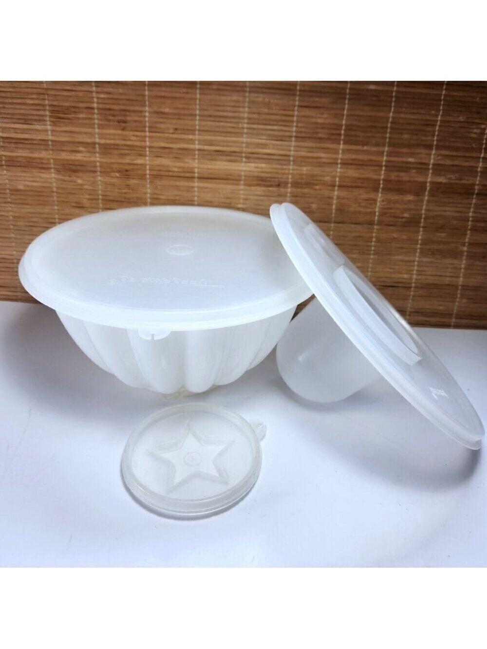 Tupperware Jelly Mold Par T Large Jello or Ice Mold 5 Piece Set Vintage